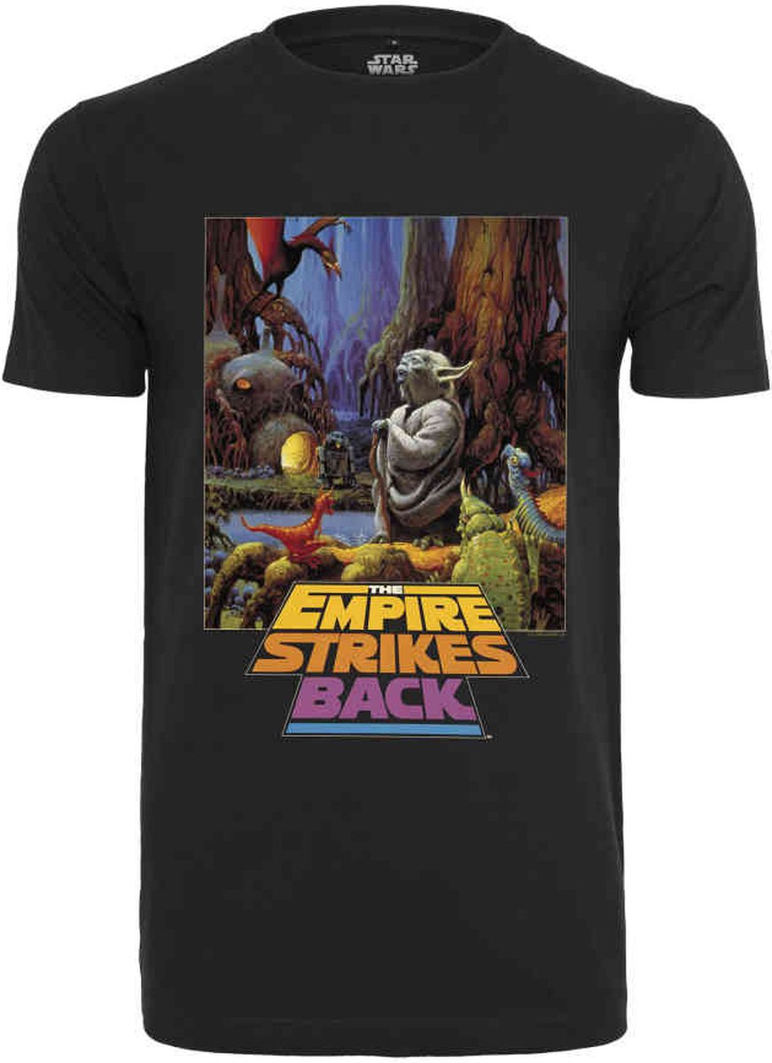 Merchcode Star Wars Star Wars Yoda Poster Heren T-shirt XS Zwart