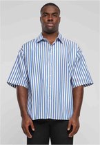 Urban Classics - Striped Short Sleeve Summer Overhemd - M - Wit/Blauw