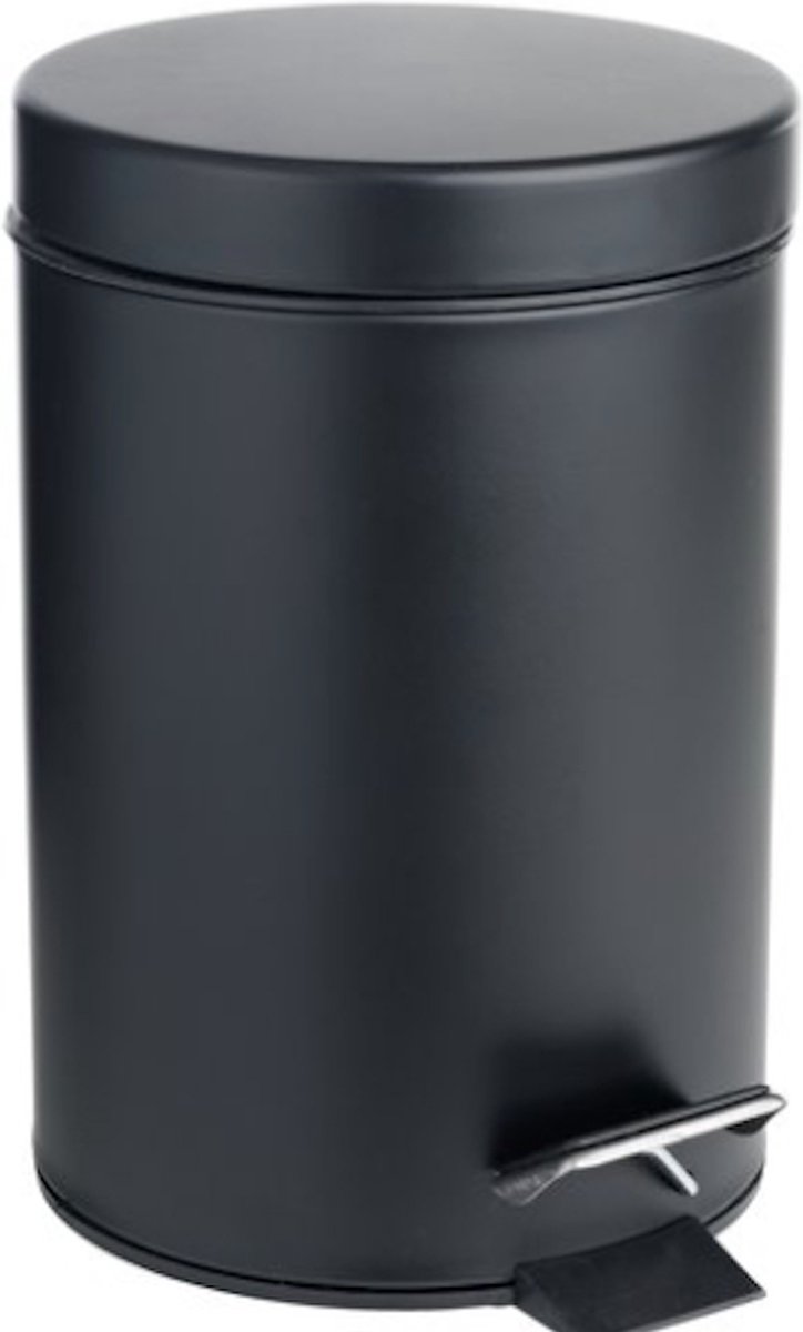 Goedkoopste Luxe pedaalemmer - mat zwart - 3 L - 3 liter - kantoor - slaapkamer - badkamer - toilet