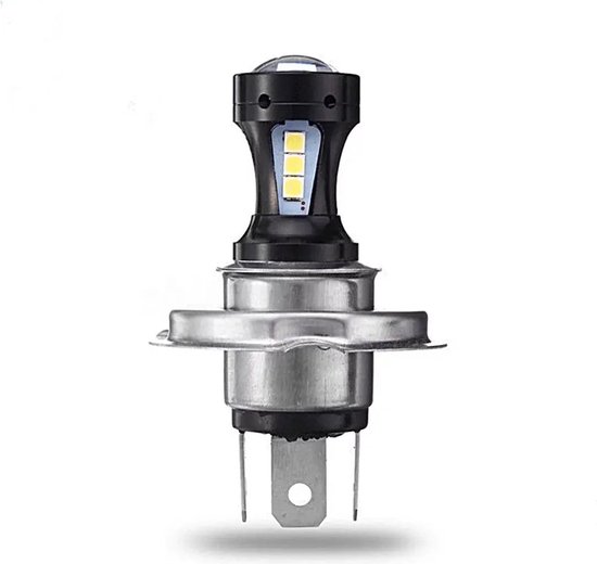 Foto: Led verlichting h4 voor scooter motor en auto wit licht plug play 12v 6500k