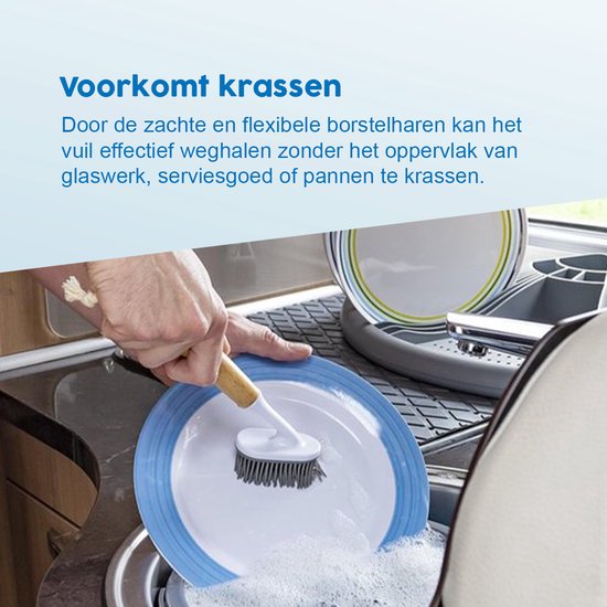 Brosse à vaisselle en Siliconen Pro Plus - Hygiénique et sans rayures