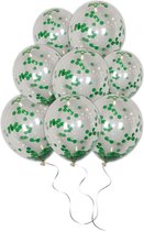 LUQ - Luxe Groene Confetti Helium Ballonnen - 50 stuks - Verjaardag Versiering - Decoratie - Feest Ballon Groen Confetti Latex