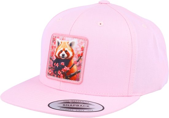 Hatstore- Kids Happy Red Panda Pink Snapback - Kiddo Cap Cap