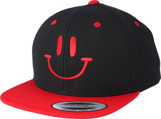 Hatstore- Kids Smile Black/Red Kids Snapback - Kiddo Cap Cap