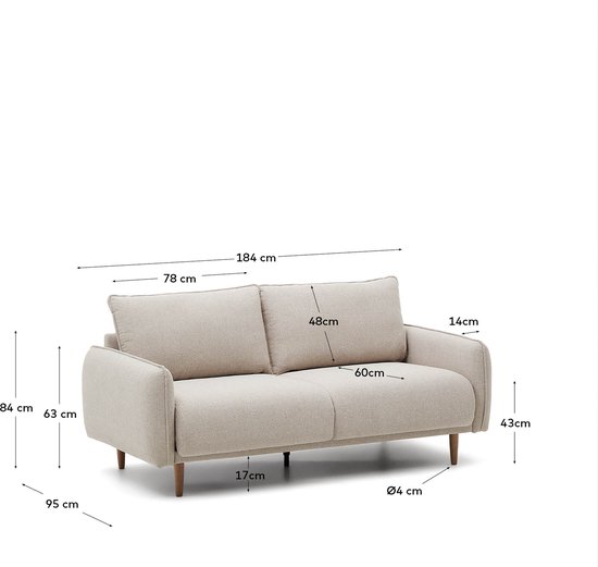 Kave Home - 2-zitsbank Carlota beige 184 cm