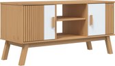 vidaXL - Tv-meubel - OLDEN - 114x43x57 - cm - massief - grenenhout - wit - en - bruin