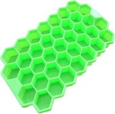 Finnacle - IJsblokjes vorm - Ijsklontjes - Honingraat - Hexagon blokjes - Mal voor 37 ijsblokjes - Met deksel - Zomer - Groen