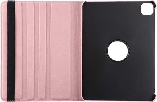 Book Cover Convient pour : Apple iPad Pro 2020 / 2021 / 2022 Cover (12,9 pouces) Étui rotatif - Étui Multi -supports - Rose clair