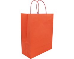 ArtiPack Kraft Papieren Tasjes Met Handvat – Zakjes – 50 Stuks – Rood – 22x9x23 cm – Cadeautasjes