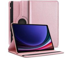 Book Cover Geschikt voor: Samsung Galaxy Tab S9 FE 5G 10.9 inch (SM-X510/X516B/X518U) & Tab S9 (SM-X710/X716B/X718U) & Galaxy Tab S10 FE / Tab S10 Lite / Tab S11 - 11 inch Draaibaar Hoesje - Multi stand Case - Rosegoud