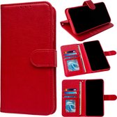 Casemania Hoesje Geschikt voor Samsung Galaxy A55 - Rood - Luxe Kunstlederen Portemonnee Book Case