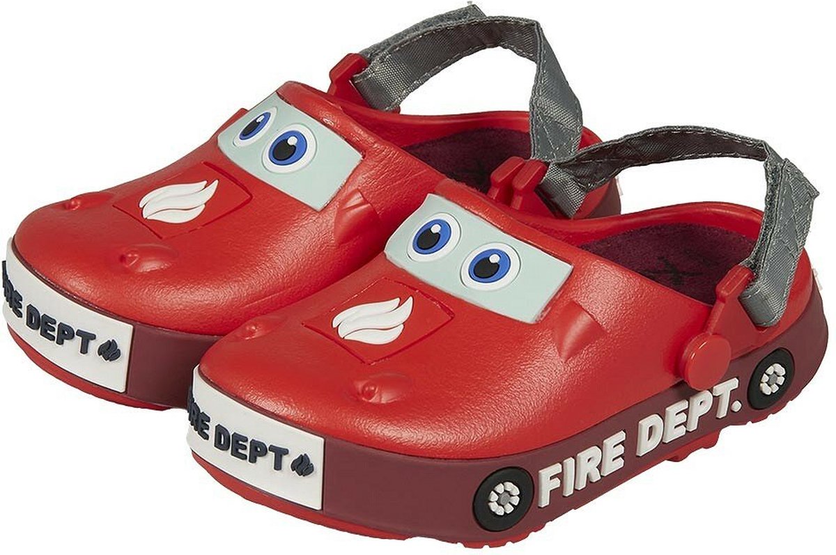 XQ Kinder Clogs Tuinklompen 3D Brandweer
