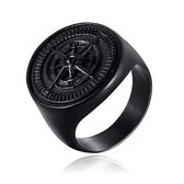 Ring voor Mannen van Mendes Jewelry - Compas Black-21mm