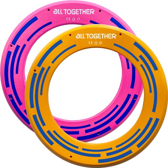 2x All Together Frisbee Ring - 25cm - 1x Roze + 1x Oranje