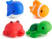 Munchkin Badspeelgoed Voor Baby's - Oceaanvormige Baddiertjes die Spuiten! - Badspuiters - Per 4 Stuks - Vanaf 9 Maanden