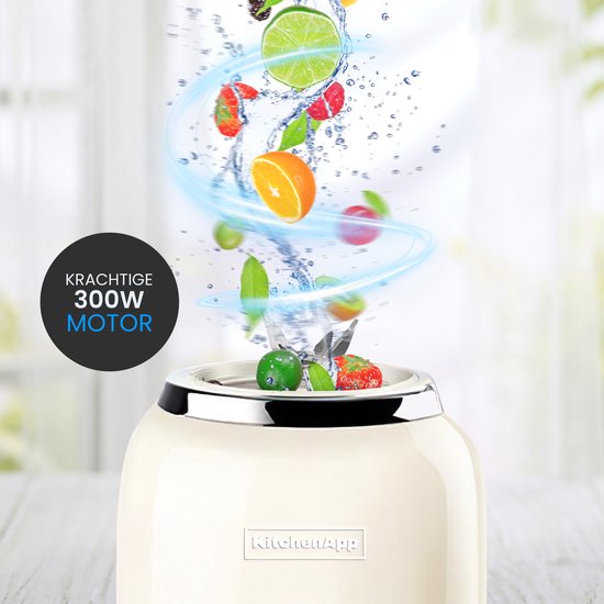 KitchenApp Retro blender to go - Smoothie maker - Inclusief 2 bekers