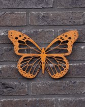 Cortenstaal vlinder - vlinder van metaal - cortenstaal - 17 cm hoog 25 cm breed - 3mm dik - Muur of schutting