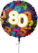 Folieballon ’’80’’ (45cm) - verjaardag - geschikt voor helium