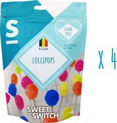 SWEET-SWITCH® - Fruit Lollipops 4 x 100 g - Lekstokken - Lollies - Lolly - Snoep - Suikervrij - Glutenvrij