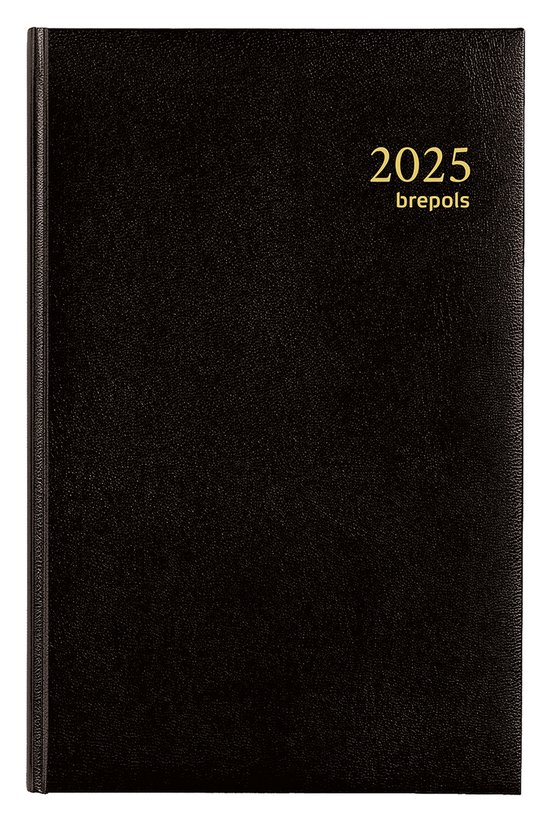 Foto: Brepols bureau agenda 2025 saturnus luxe lima dagoverzicht 1 dag per pagina zwart 13 3 x 20 8 cm