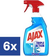 Ajax Glasreiniger Triple Action - 6 x 750 ml