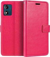 Bookcase Roze Geschikt voor Motorola Moto E13 - portemonnee hoesje - ZT Accessoires