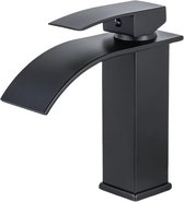 ValueStar - Cascade - Lavabo - Robinet - Design Moderne - Salle de Bain - Cuisine - Toilettes - Laiton - Chaud et Messing - Robinet de Lavabo - Noir Zwart