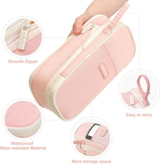 Trousse à Crayons Transparente Kawaii 21,5cm - Grande Capacité Pour École, Bureau Ou Maquillage