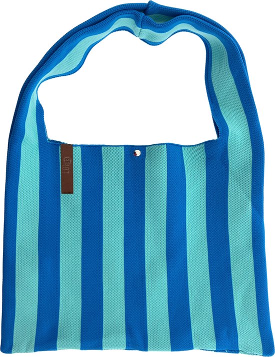 LOT83 Shopper Lois - Tote bag - Boodschappentas - Handtas - Blauw Gestreept - 35 x 45 cm