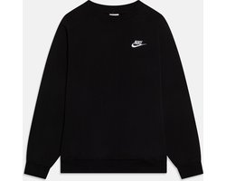 NIKE K NSW CLUB FLC CREW LS LBR Unisex Sporttrui - Zwart - Wit - Maat S