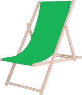 Springos Strandstoel - Verstelbaar - Beukenhout - Hangemaakt - Licht Grijs