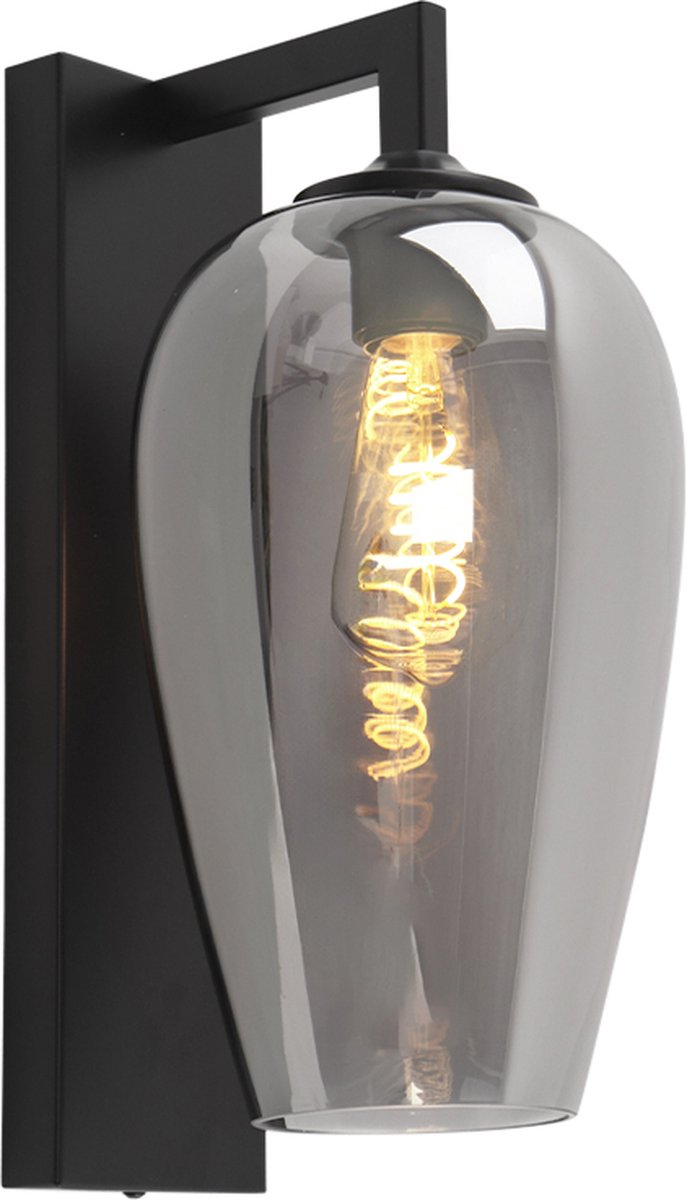 Olucia - ANDY - Wandlamp - Grijs / Zwart - Vorm: Ovaal
