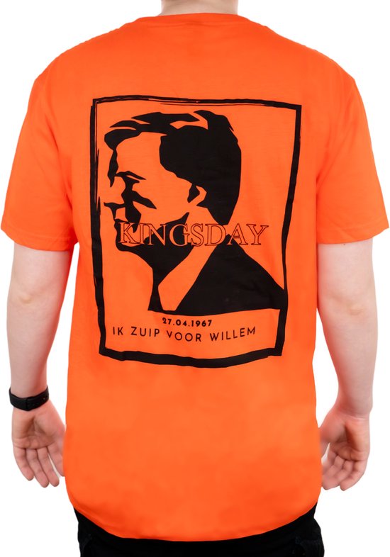 Koningsdag T-shirt Oranje T-shirt Unisex Kingsdag Maat M - Merkloos