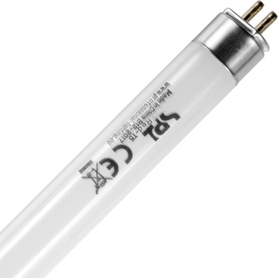 Witte TL-buis met zilveren fitting, merk SPL, Rood, 1449mm.