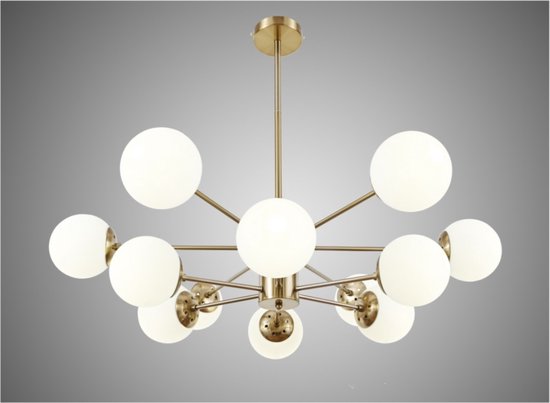 Industriële Plafondlamp - 12x E14 - 40W - Kroonluchter - Hanglamp - Luxe Goudenlamp