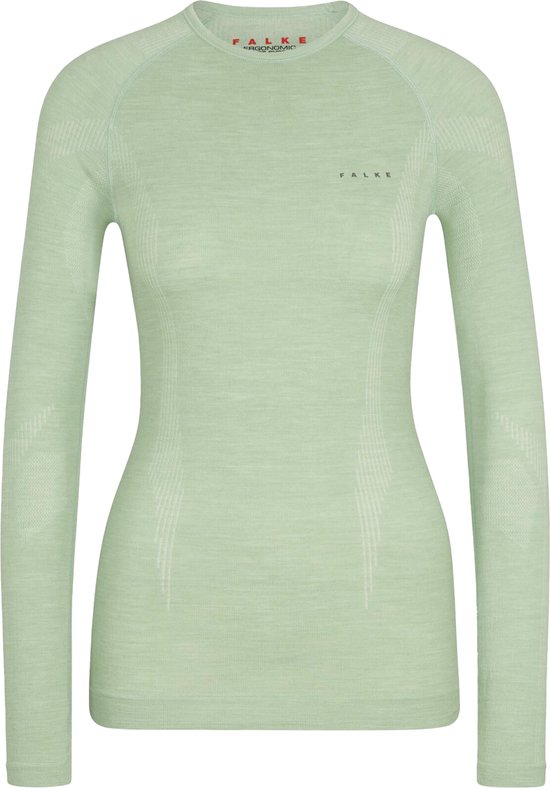 FALKE dames lange mouw shirt Wool-Tech - thermoshirt - groen (quiet green) - Maat: