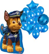 Paw Patrol Chase ballon set - 58x78cm - Folie Ballon - Themafeest - Verjaardag - Ballonnen - Versiering - Helium ballon