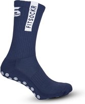 FitSockr Grip Chaussettes Chaussettes de football de Chaussettes de sport Chaussettes Antidérapantes Grip Chaussettes Voetbal - Taille 30/37 - Blauw Marine - Polyester