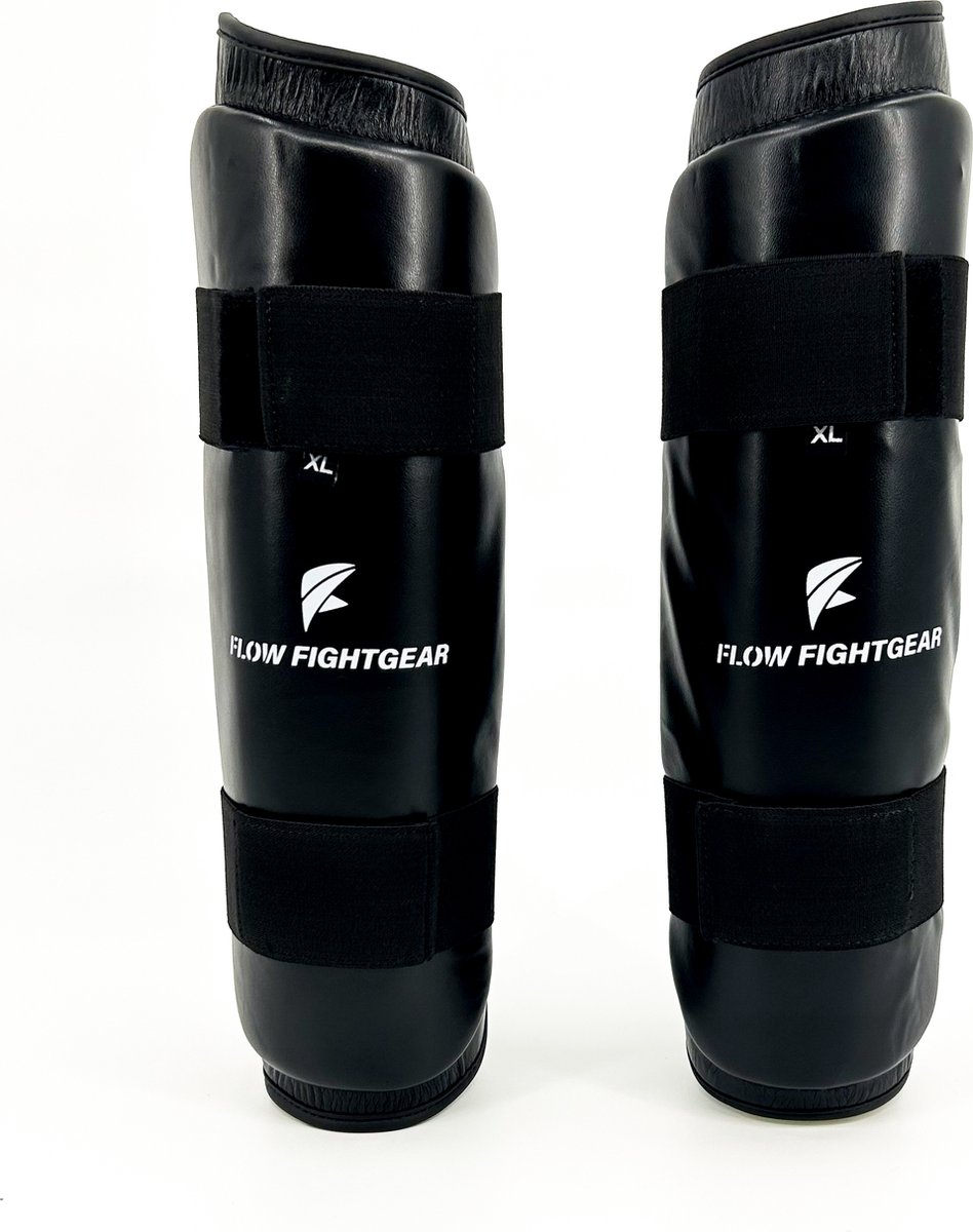 Flow Fightgear Scheenbeschermers - PU - Zwart - Maat L