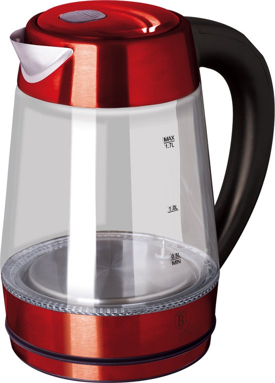 Berlinger Haus 9128 - Waterkoker - 1.7 liter - Led licht - 2200 watt - Burgundy collection - Rood