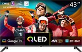 CHiQ U43QM8V - Smart TV 43 Inch - 4K QLED Google TV - Ultra-HD - Metal frameless design