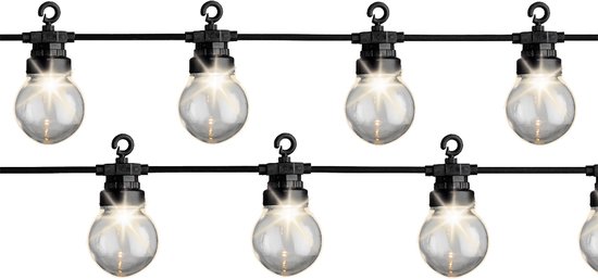Lumineo - LED Partylights - Klassiek warm licht - 20 bol lampen - 950 cm - Lichtsnoer - Lichtslinger - Tuinverlichting - Buiten