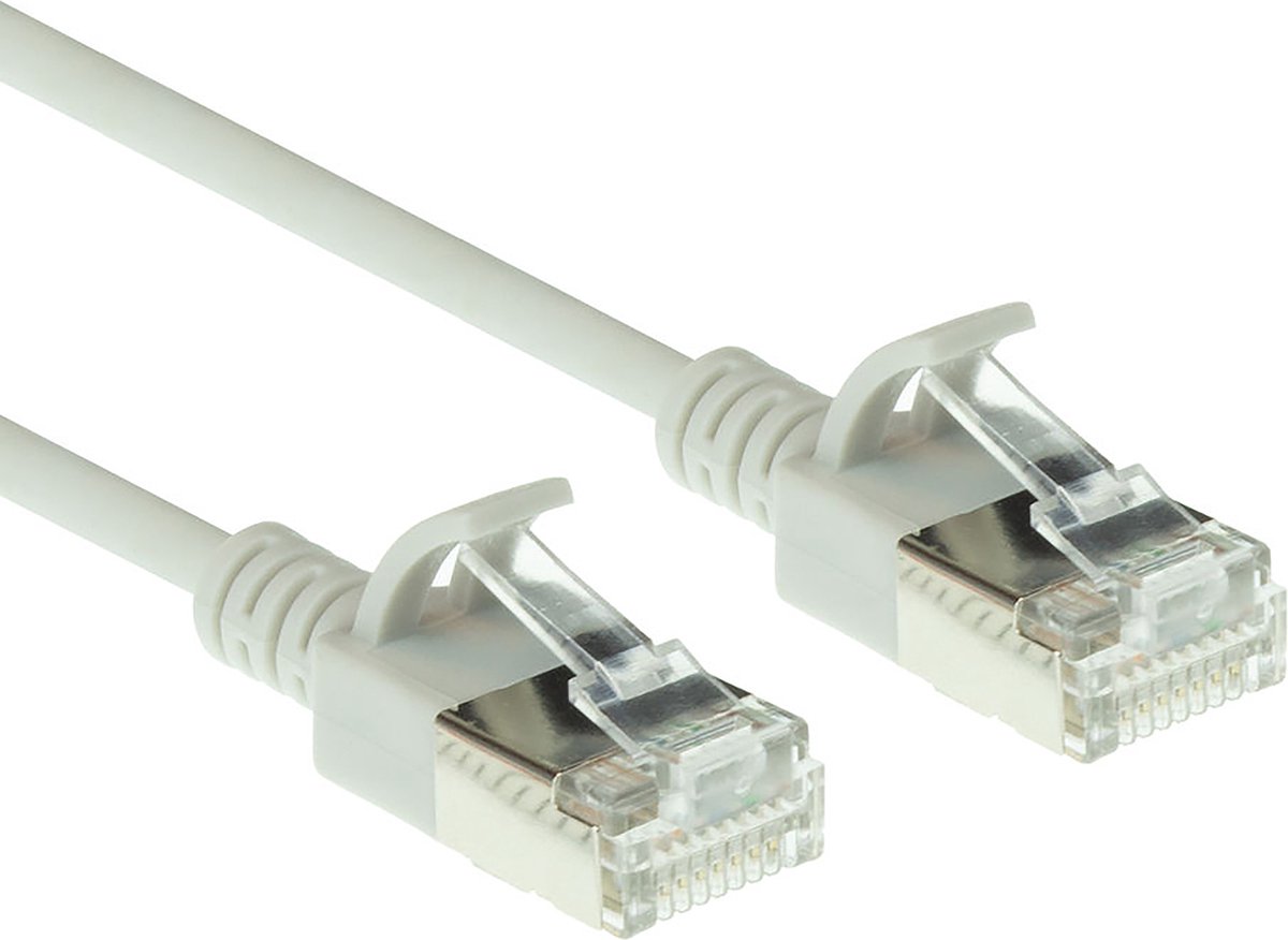 ACT DC7010 LSZH U/FTP CAT6A Datacenter Slimline Patchkabel Snagless | RJ45 Connectoren | Grijs | 10 meter