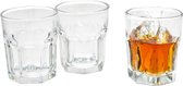Gerimport Waterglazen tumblers Elvira - transparant glas - 3x stuks - 256 ml - drinkglazen/sapglazen