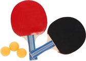 Set de Tennis de table - 2 raquettes et 3 balles - bois/plastique - 25 x 15 cm - ping pong