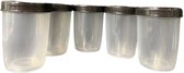 Saus cups  - Zwart / Transparant - Kunststof - 5 x 5 x 6 cm - 5 Stuks - Storage Jar - Voorraadpotjes - Keuken - Eten - Kruiden - Bakjes -  Tupperware - Doosjes