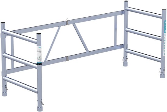 Aluminium opzetstuk voor kamersteiger, 3 sporten. Met logo Euroscaffold.