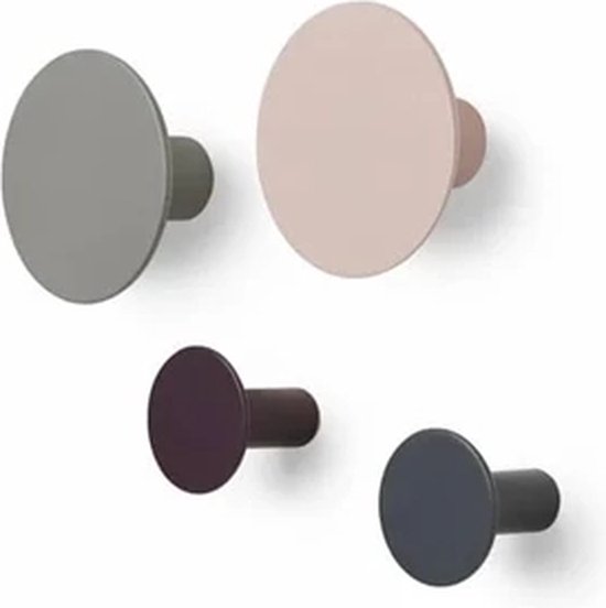 Blomus Ponto wandhaken set van 4: moonbeam, cedar wood, nomad & espresso — afbeelding 3
