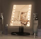 Make Up Spiegel - Verstelbare Spiegel Met Verlichting - Tot 180 Graden - Zwart