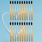 20 Duurzame Bamboe Tandenborstels - Uniek borstel design - 100% Eco-vriendelijk - Zwart